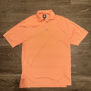 Orange (Light White Stripes) FootJoy Short Sleeve Golf Shirt